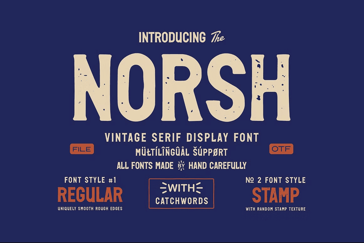 Creative Market NORSH - A Vintage Display Font