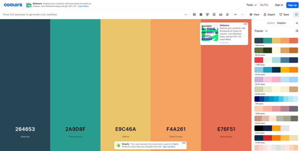 配色ツールCoolorsを使って、WebサイトのUIデザインに色を適用
