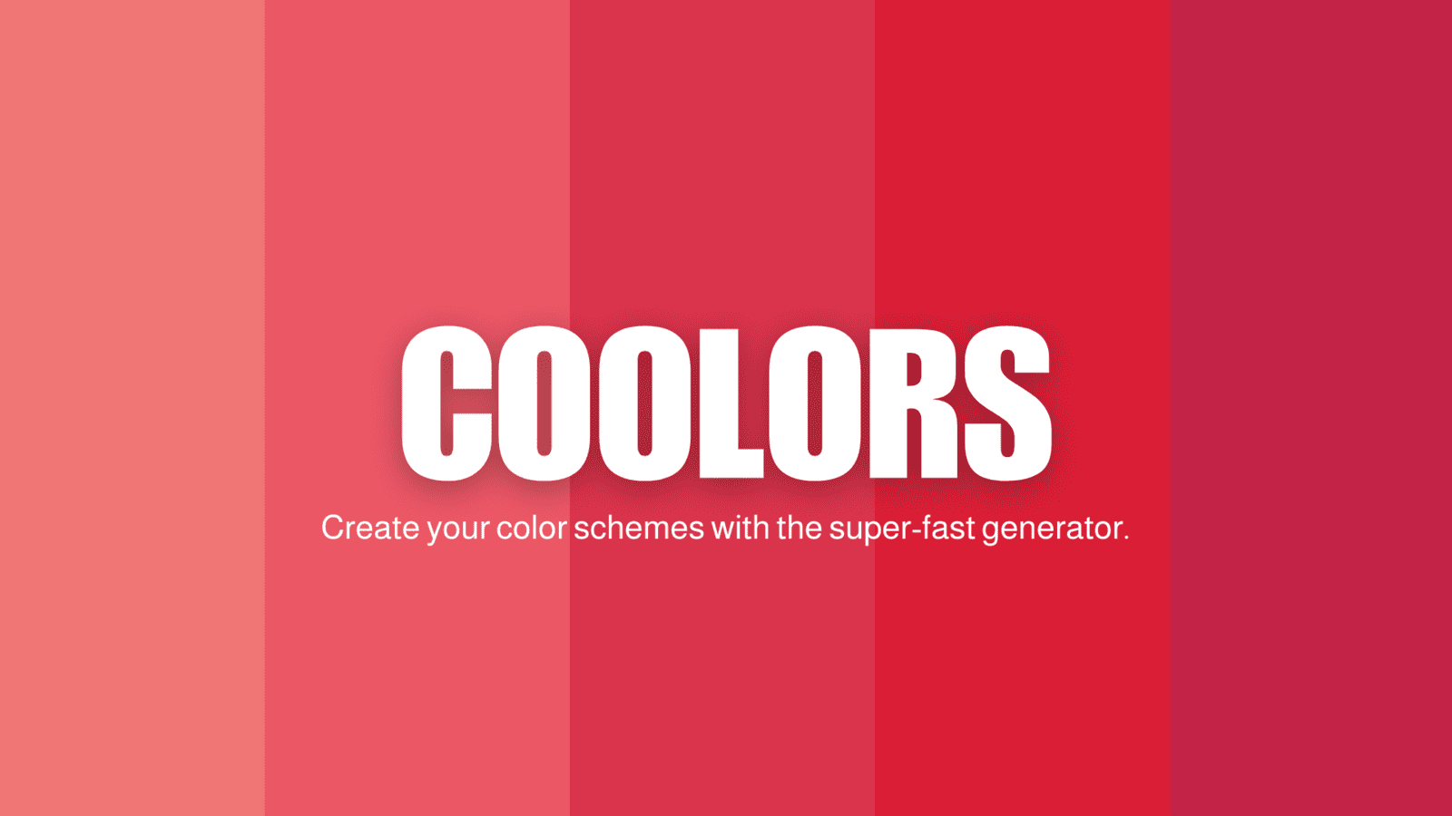 配色ツールCoolorsの画面。カラーパレットが自動生成