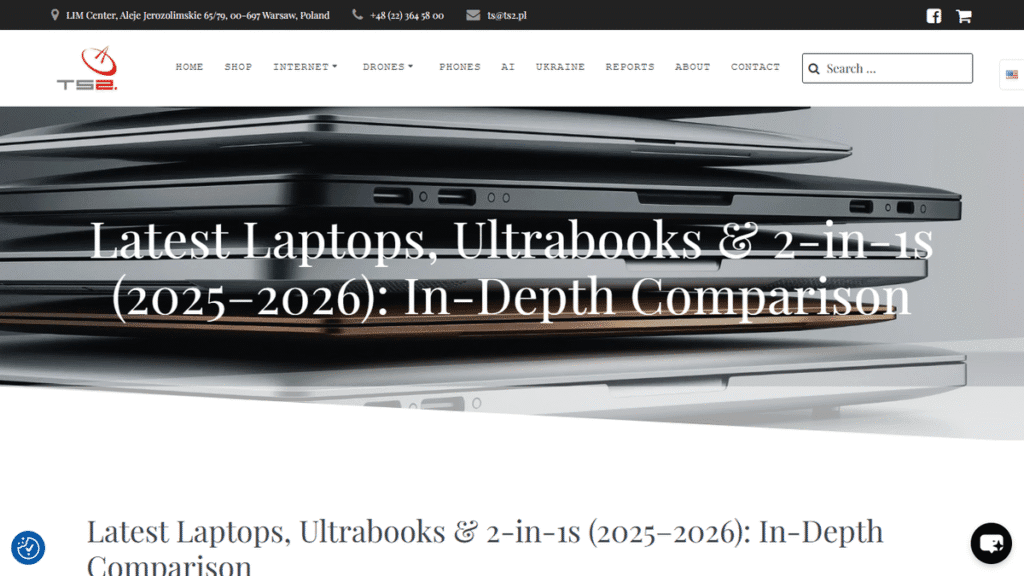 2025-2026年の最新ノートPCを比較する海外テックサイトの記事。「ワットあたりの性能」が新しい基準になったことを示す、クリエイターのPC選びの常識を変える一枚。