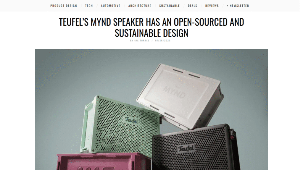 Teufel社のスピーカー「MYND」。修理可能性と持続可能性を重視した2025年の新しいプロダクトデザイン哲学。
