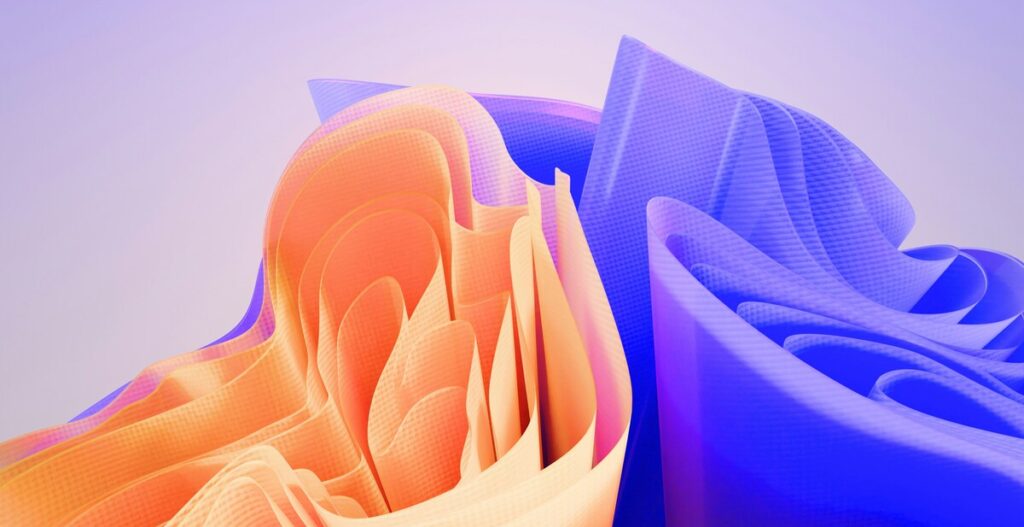 軽やかさと優雅さを感じさせる、美しいドレープのCGアート