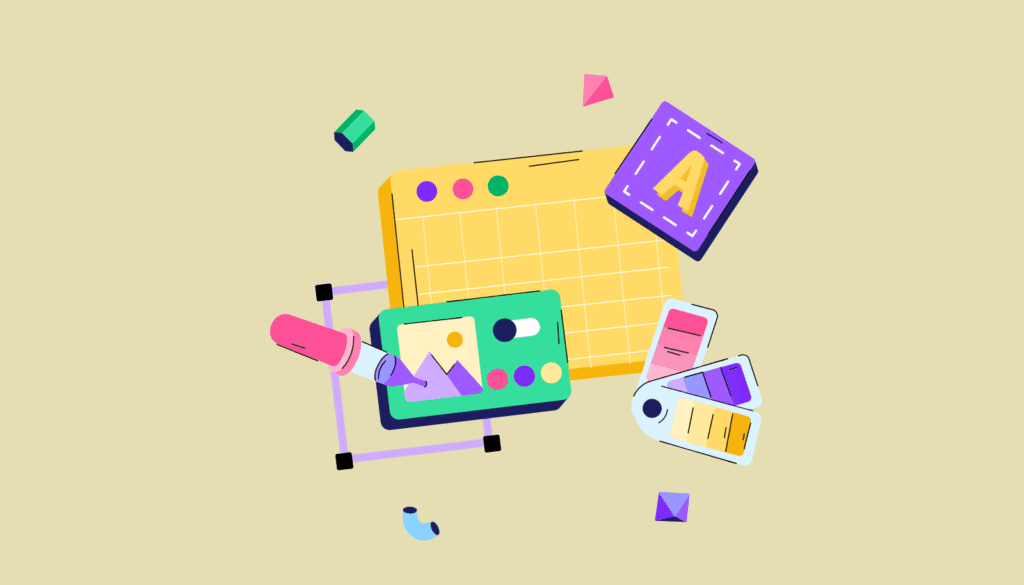 CreateBitで紹介した様々なクリエイティブ要素（ツール、TIPS）を、お問い合わせやSNSを通じてあなたと繋ぎ、新しい価値を共創していくイメージイラスト。