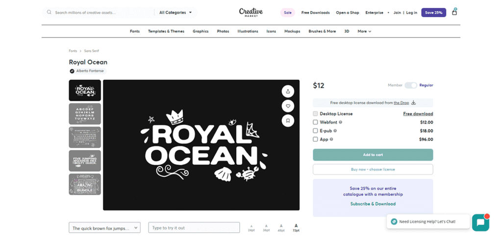 ロゴやSNS投稿に最適なサンセリフフォント「Royal Ocean」の製品ページ。親しみやすさとデザイン性を両立したタイポグラフィで、ブランディングを強化。