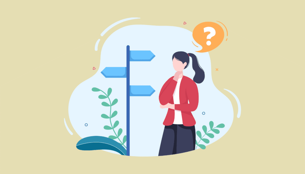 Pocketからのデータ移行という運命の分かれ道に立つユーザーのイラスト。Raindrop.ioとInstapaper、どちらの道を選ぶかで情報管理の未来が変わることを示唆。