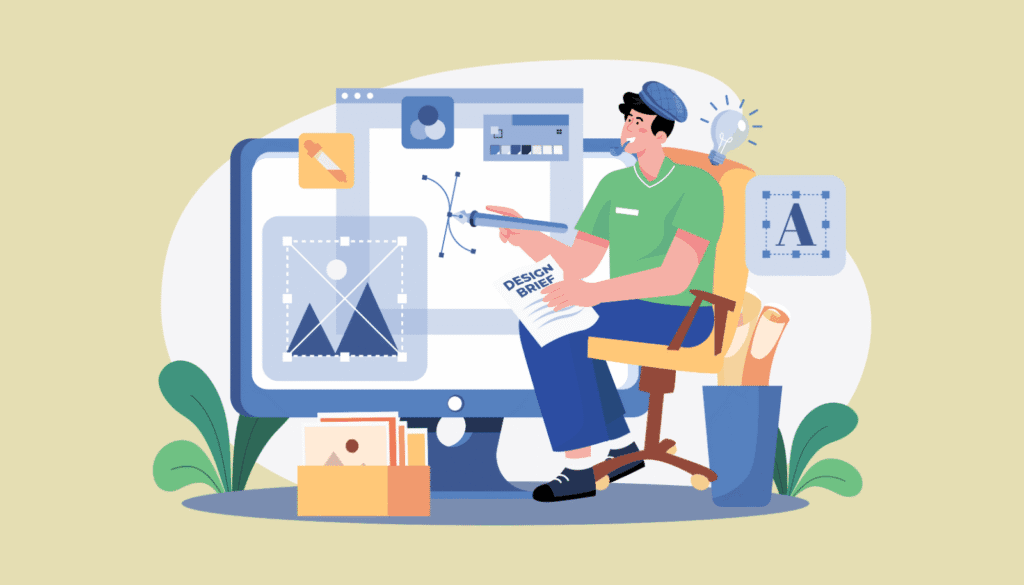 Wacom Cintiq 24の広大な画面でイラストを制作する男性イラストレーター。作業効率が飛躍的に向上する様子。