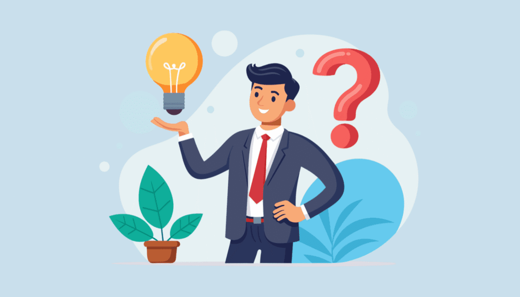 「個人クリエイター」から「大企業のチーム」まで、4つのユーザータイプ別に最適な画像生成AIは何か、疑問に答えるAI診断セクションのイラスト。