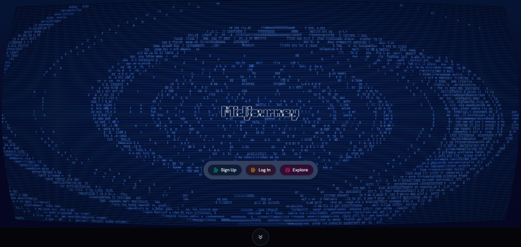 芸術的クオリティNo.1と名高い画像生成AI「Midjourney」公式サイトのスクリーンショット。その圧倒的な画質と独自機能について記事内で詳しく解説しています。