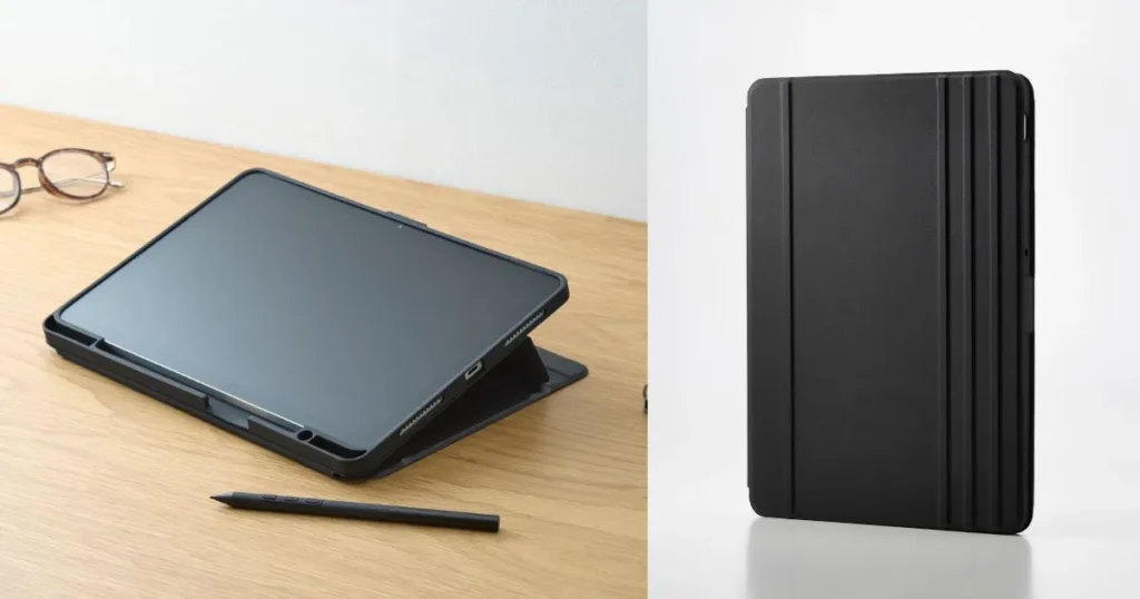 3段階の角度調整機能とハニカム構造の高い保護性能を両立した、ELECOM製のWacom MovinkPad 11用薄型フラップケース（TB-WM11WVDBK）です。