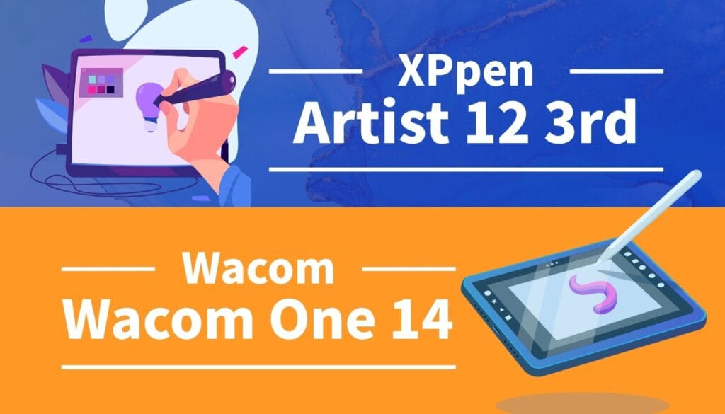 XPPen Artist 12 3rdとWacom One 14の徹底比較アイキャッチ。コスパ最強のエントリーモデル液タブはどっち？