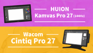 2025年12月発売のHUION Kamvas Pro 27(144Hz)とWacom Cintiq Pro 27の徹底比較アイキャッチ画像