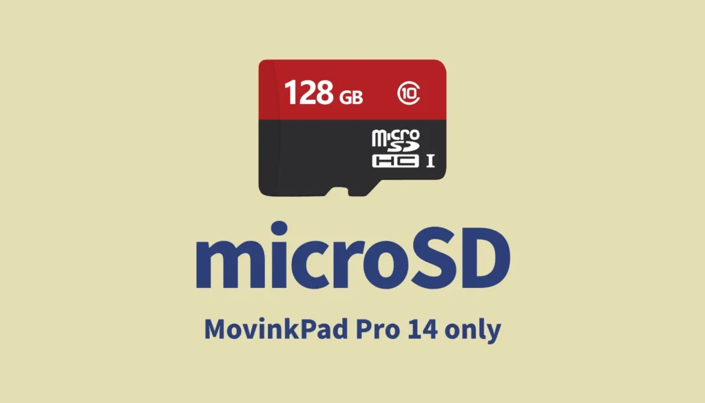 MovinkPad Pro 14向けのmicroSDカードによる容量拡張